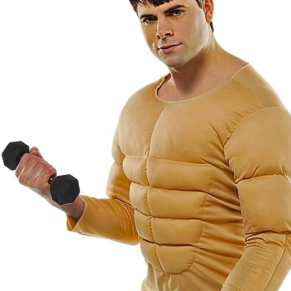 Skin Tone Muscle Shirt - Adult Size M/L Skin Tone Shirts for Halloween Costumes - Picture 3 of 3